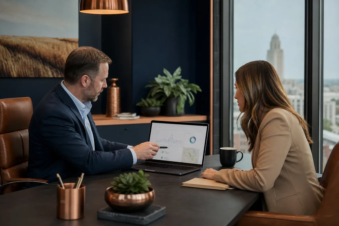 SEO Nebraska strategy consultation reviewing local search reports